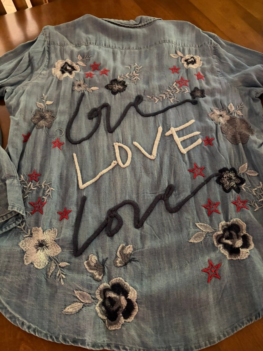 Kyla Seo NWT Love jean shirt